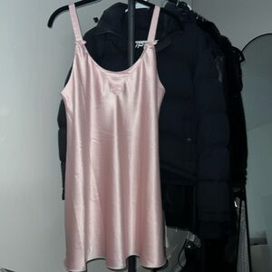 Oscar de la Renta pink satin slip dress